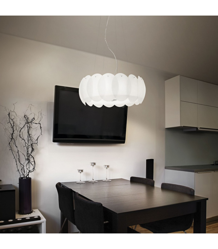 Ovalino  5 Light  Small Ceiling Pendant White E27-2