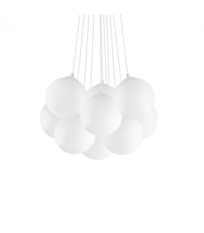 Mapa Bianco  11 Light  Small Cluster Pendant White E14