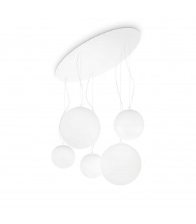 Mapa Bianco  5 Light Cluster Ceiling Pendant White E27