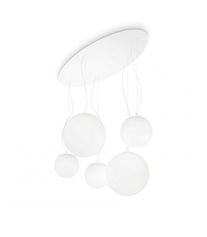 Mapa Bianco  5 Light Cluster Ceiling Pendant White E27