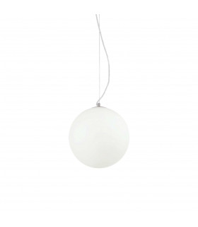 Mapa Bianco 1 Light Medium Globe Ceiling Pendant White E27