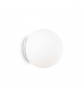 Mapa Bianco 1 Light Small Globe Ceiling Flush Light White E27