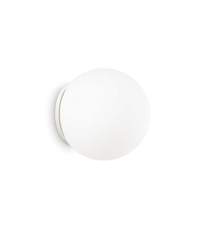 Mapa Bianco 1 Light Small Globe Ceiling Flush Light White E27