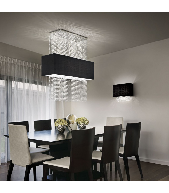 Phoenix  5 Light Semi Flush Ceiling Light Black, E27
