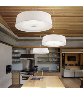 Hilton  4 Light  Medium Round Ceiling Pendant Chrome White, E27