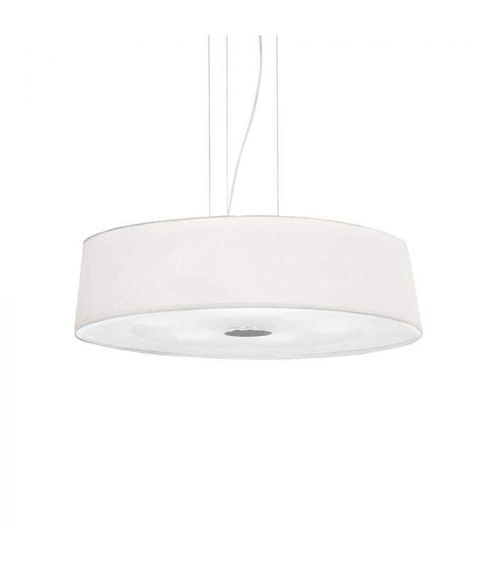 Hilton  6 Light  Large Round Ceiling Pendant Chrome White E27
