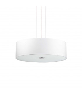 Woody  5 Light  Large Round Ceiling Pendant White E27-1