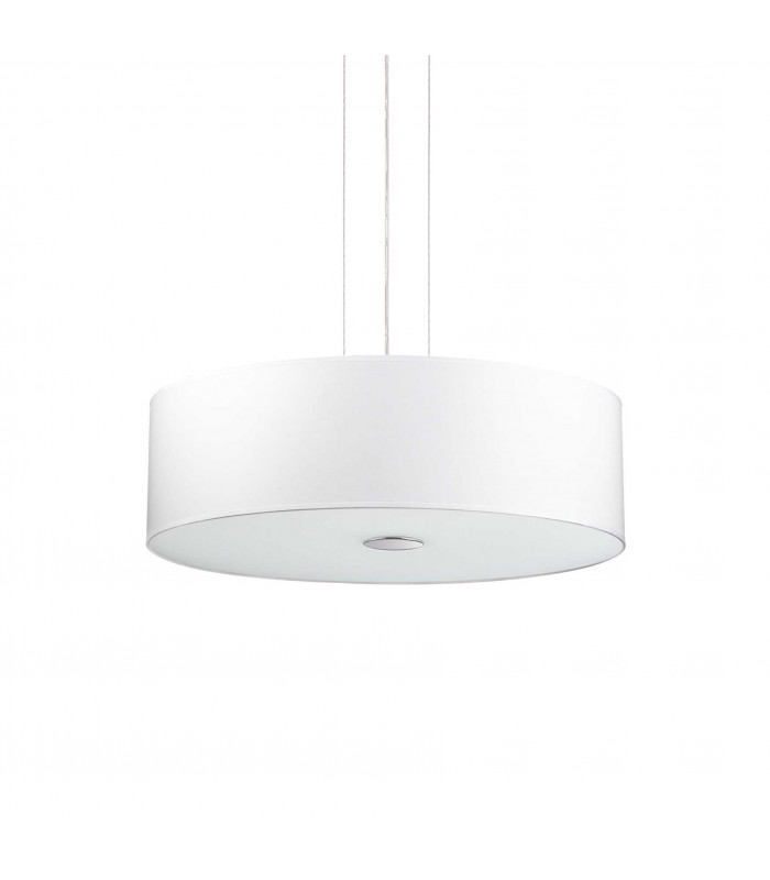Woody  5 Light  Large Round Ceiling Pendant White E27-1
