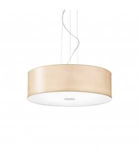 Woody  5 Light  Large Round Ceiling Pendant Wood E27