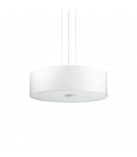 Woody  4 Light  Medium Round Ceiling Pendant White E27-1