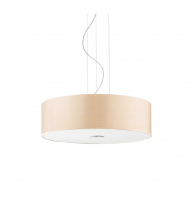 Woody  4 Light  Medium Round Ceiling Pendant Wood E27
