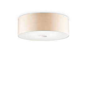 Woody  5 Light Large Ceiling Flush Light Wood E27
