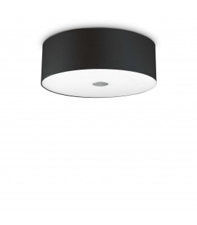 Woody  4 Light Medium Ceiling Flush Light Black E27