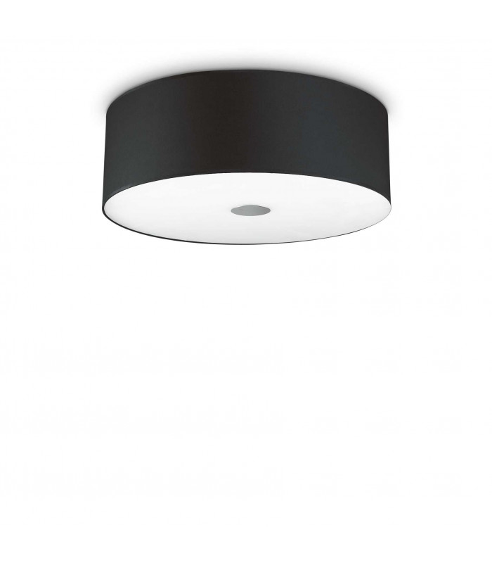 Woody  4 Light Medium Ceiling Flush Light Black E27