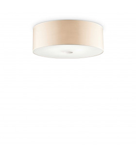 Woody  4 Light Medium Ceiling Flush Light Wood E27