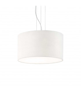 Wheel  5 Light  Large Round Ceiling Pendant White E27-1
