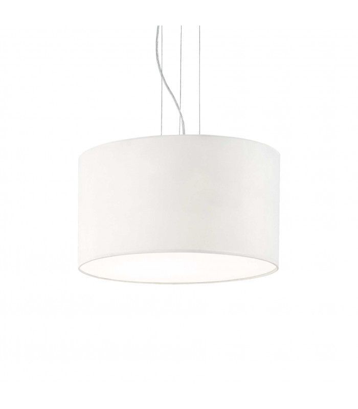 Wheel  5 Light  Large Round Ceiling Pendant White E27-1