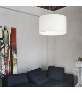 Wheel  5 Light  Large Round Ceiling Pendant White E27-2