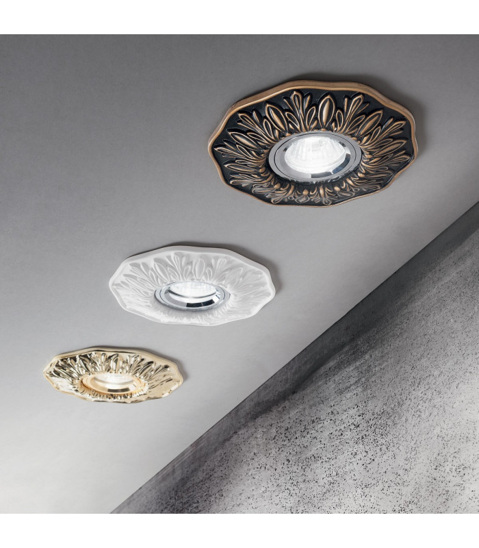Polka 1 Light Recessed Spotlight Brass GU10-2