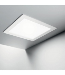 Groove LED 1 Light Medium Square Warm Recessed Spotlight Panel White-2