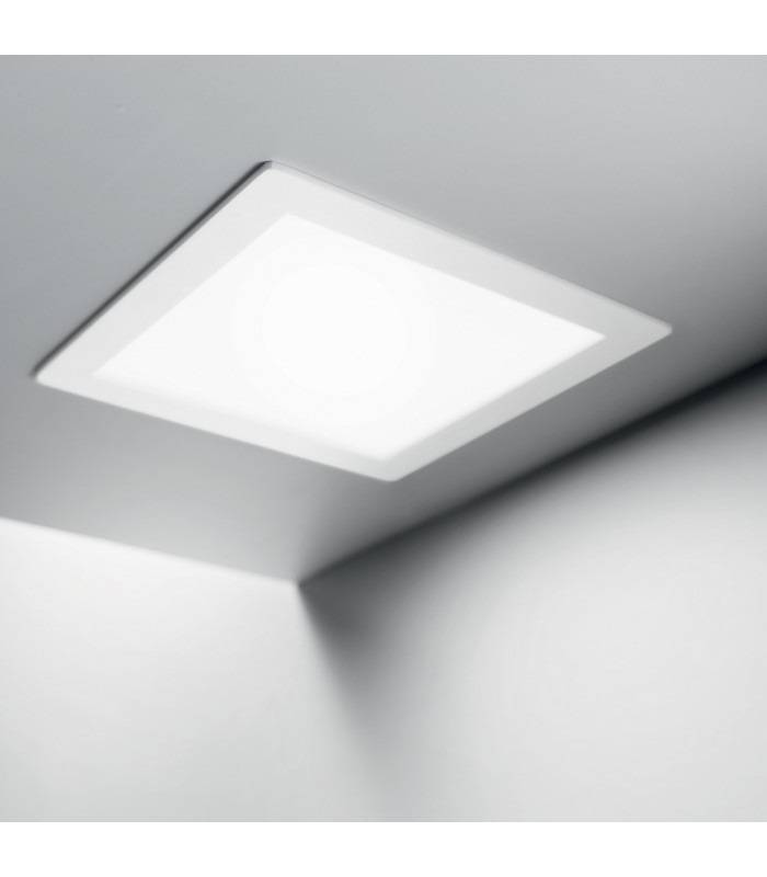 Groove LED 1 Light Large Square Warm Recessed Spotlight Panel White