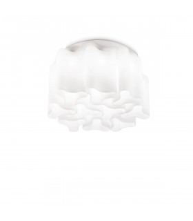 Compo  10 Light Medium Ceiling Flush Light White E27-1