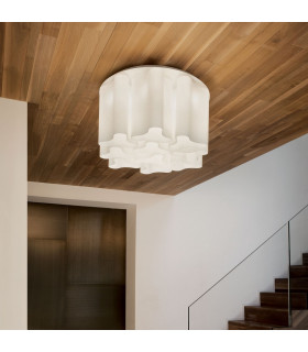 Compo  10 Light Medium Ceiling Flush Light White E27-2