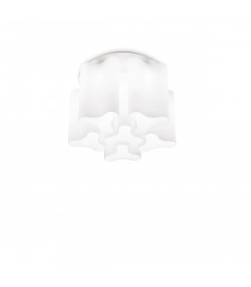 Compo  6 Light Small Ceiling Flush Light White E27