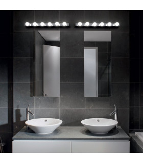 Prive'  8 Light Indoor Large Over Mirror Wall Light Chrome E14-2