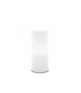 Edo 1 Light Small Table Lamp Cylindrical White E27-1