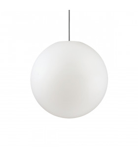 Sole 1 Light Large Outdoor Globe Ceiling Pendant Light White IP44 E27