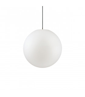 Sole 1 Light Medium Outdoor Globe Ceiling Pendant Light White IP44 E27