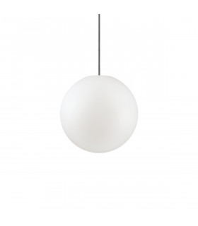 Sole 1 Light Small Outdoor Globe Ceiling Pendant Light White IP44 E27
