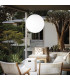 Sole 1 Light Small Outdoor Globe Ceiling Pendant Light White IP44, E27