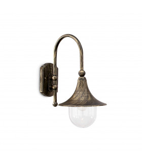 Cima 1 Light Outdoor Dome Wall Light Brass IP43 E27