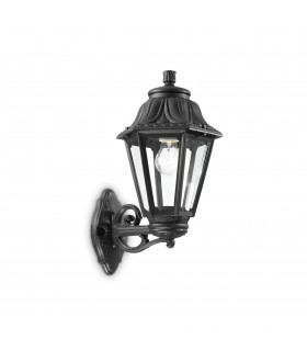 Anna 1 Light Outdoor Flush Wall Lantern Black IP44 E27