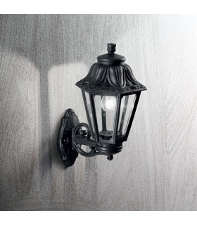 Anna 1 Light Outdoor Flush Wall Lantern Black IP44, E27