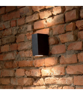 2 Light Outdoor Up Down Wall Light Black IP44 G9-2