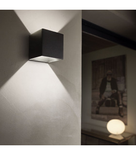Rubik LED 1 Light Outdoor Up Down Wall Light Black IP44-2