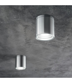 Gun 1 Light Outdoor Surface Mounted Ceiling Downlights Aluminium, Polished Chrome IP44, GU10