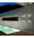 Gun  2 Light Outdoor Large Up Down Wall Light Aluminium Putty IP54 E27-2