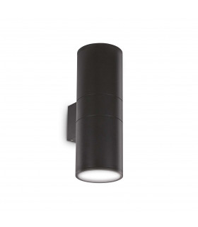 Gun  2 Light Outdoor Large Up Down Wall Light White Black IP54 E27