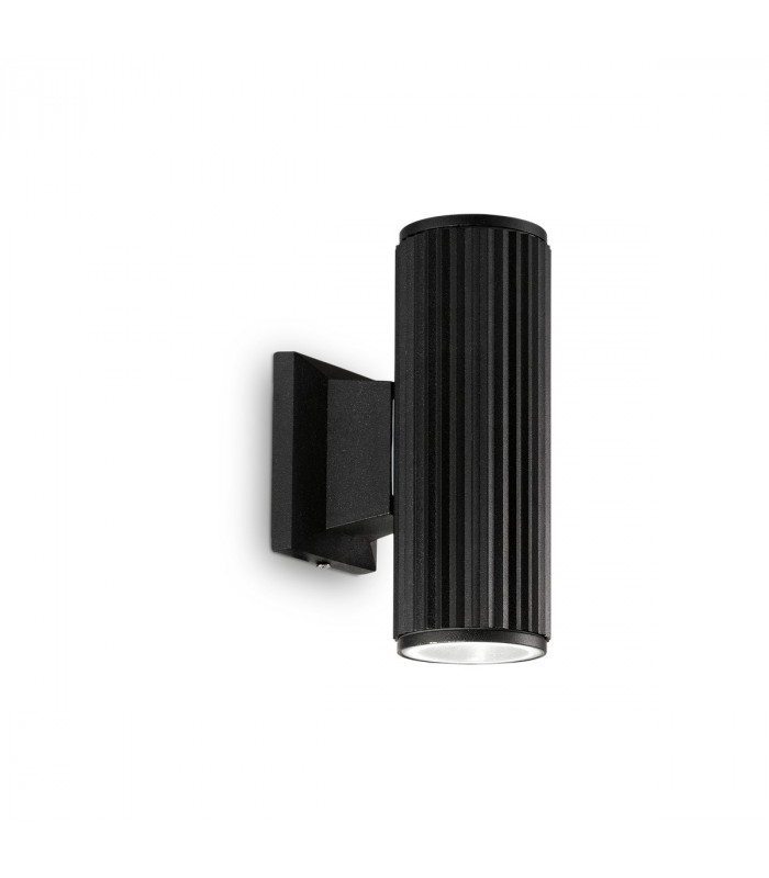 Base  2 Light Outdoor Up Down Wall Light Black White IP44 E27-1