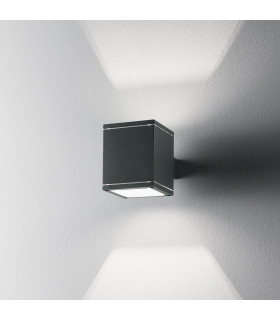 Snif Square 1 Light Outdoor Up Down Wall Light Anthracite Putty IP44 G9-2