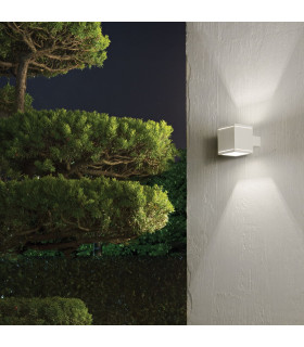 Snif Square 1 Light Outdoor Up Down Wall Light White Putty IP44 G9-2