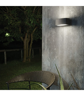 Andromeda 1 Light Outdoor Small Up Down Wall Light Polished Chrome Anthracite IP55 E27-2