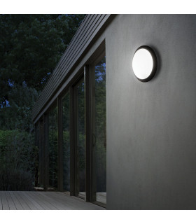 Lucia 1 Light Diffuser Outdoor Flush Ceiling / Wall Light Black IP66 E27-2