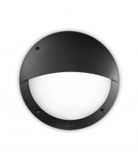 Lucia 1 Light Half Diffuser Outdoor Flush Wall Light Black IP66 E27-1