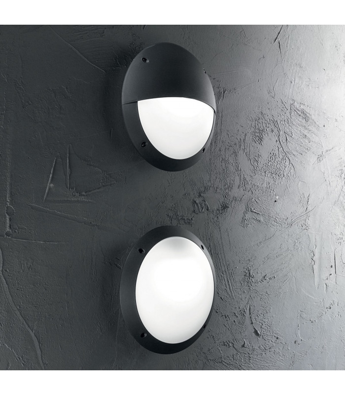 Lucia 1 Light Half Diffuser Outdoor Flush Wall Light Black IP66 E27-2