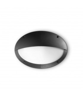 Maddi 1 Light Half Diffuser Outdoor Flush Wall Light Black IP66 E27